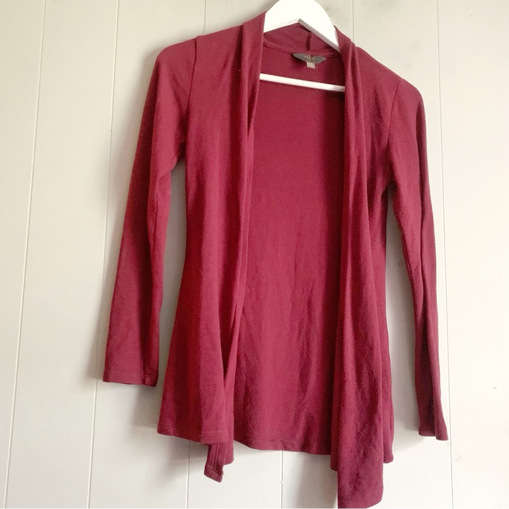 Mix 41 Hawthorn Maroon Knit Open Cardigan XSP